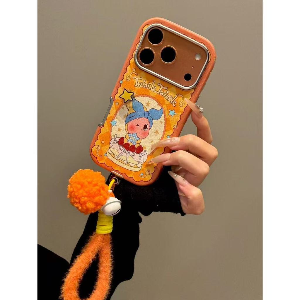 Hoạt Hình Mạ Điện Họa Tiết Da Biến Bánh Ngôi Sao Bé Thích Hợp Cho ihone17promax Apple 16 Ốp Điện Tho