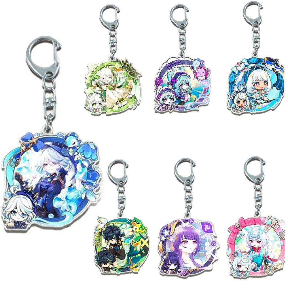 Fashion Impact Game Anime Keychain Figure Furina Kunikuzushi Balladeer Scaramouche Wanderer Pendant 