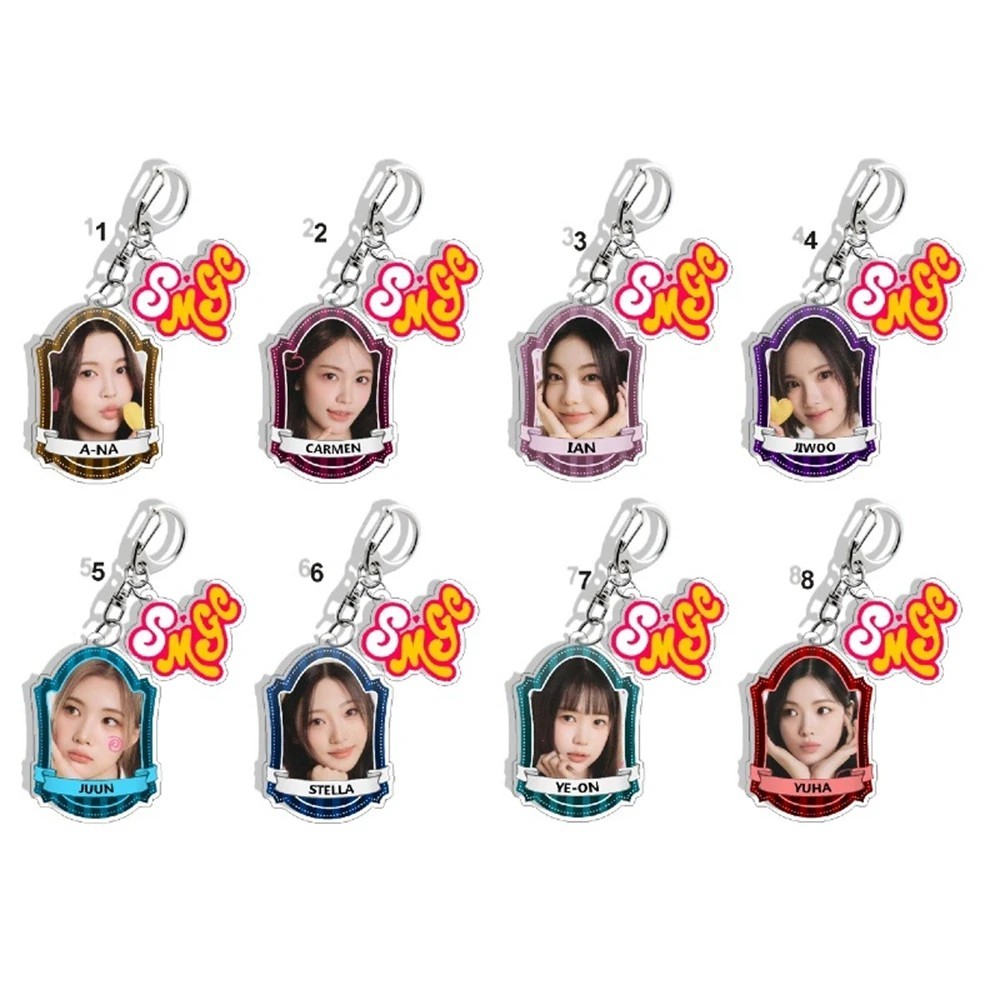 Móc khóa Kpop Hearts2Hearts H2H in hình thành viên Jiwoo Stella Juun phụ kiện treo balo túi xách acr