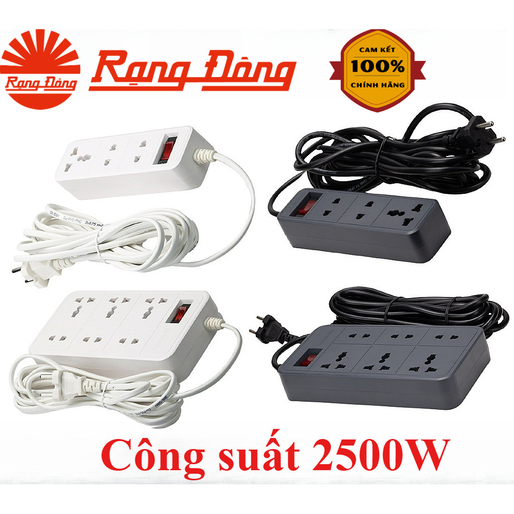 (Rạng Đông) Ổ cắm điện di đông đa năng 2500W độ bền cao, an toàn cho người sử dụng - Model OC05-OC06