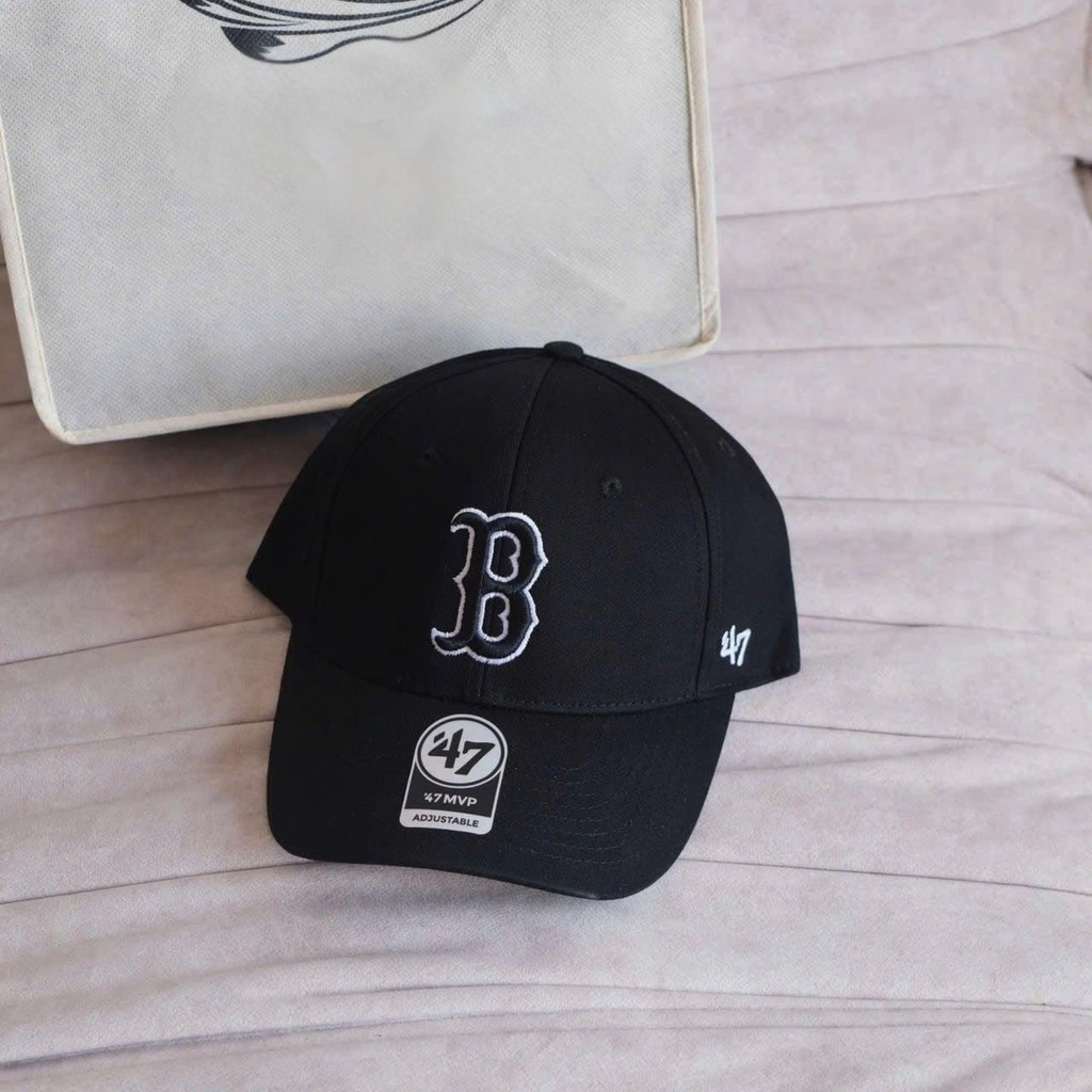 Mũ Brand 47 Lưỡi Chai Đen Logo B To Viền Trắng