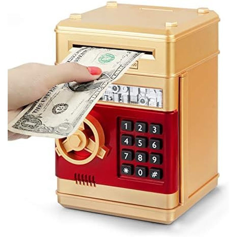 Refasy Piggy Bank Cash Coin Bank ATM Bank Đồng xu điện tử Piggy Bank, Thích hợp cho trẻ em từ 3-12 t