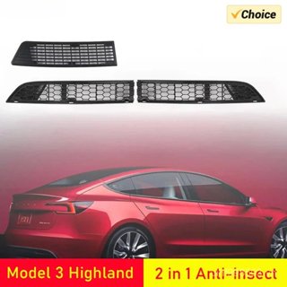 Lưới Nướng Trước Chèn Cho Tesla Model 3 Cao Nguyên 2024 2025 Cửa Hút Khí Thông Hơi Lưới Tản Nhiệt Bao Bảo Vệ Viền Thay Thế Phụ Kiện WZ56