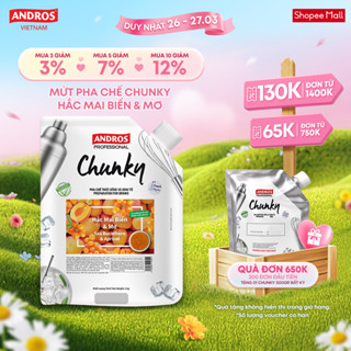 Mứt Trái Cây Pha Chế Hắc Mai Biển & Mơ - Có miếng trái cây thật - Nguyên liệu pha chế - ANDROS CHUNKY - 1kg