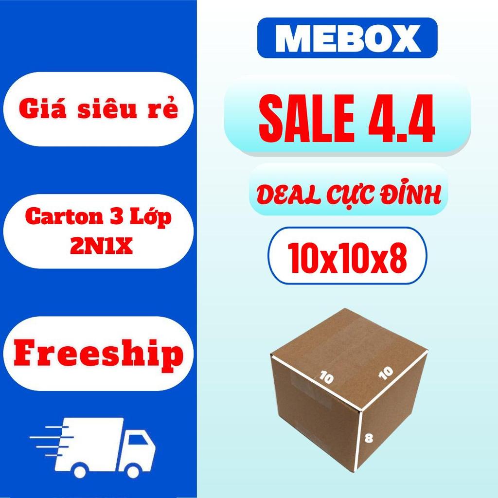100 hộp carton gói hàng 10x10x8