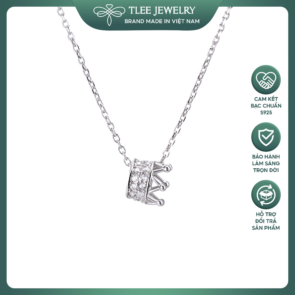 Vòng cổ nữ bạc đính đá phong cách vương miện từ TLEE JEWELLERY D0107