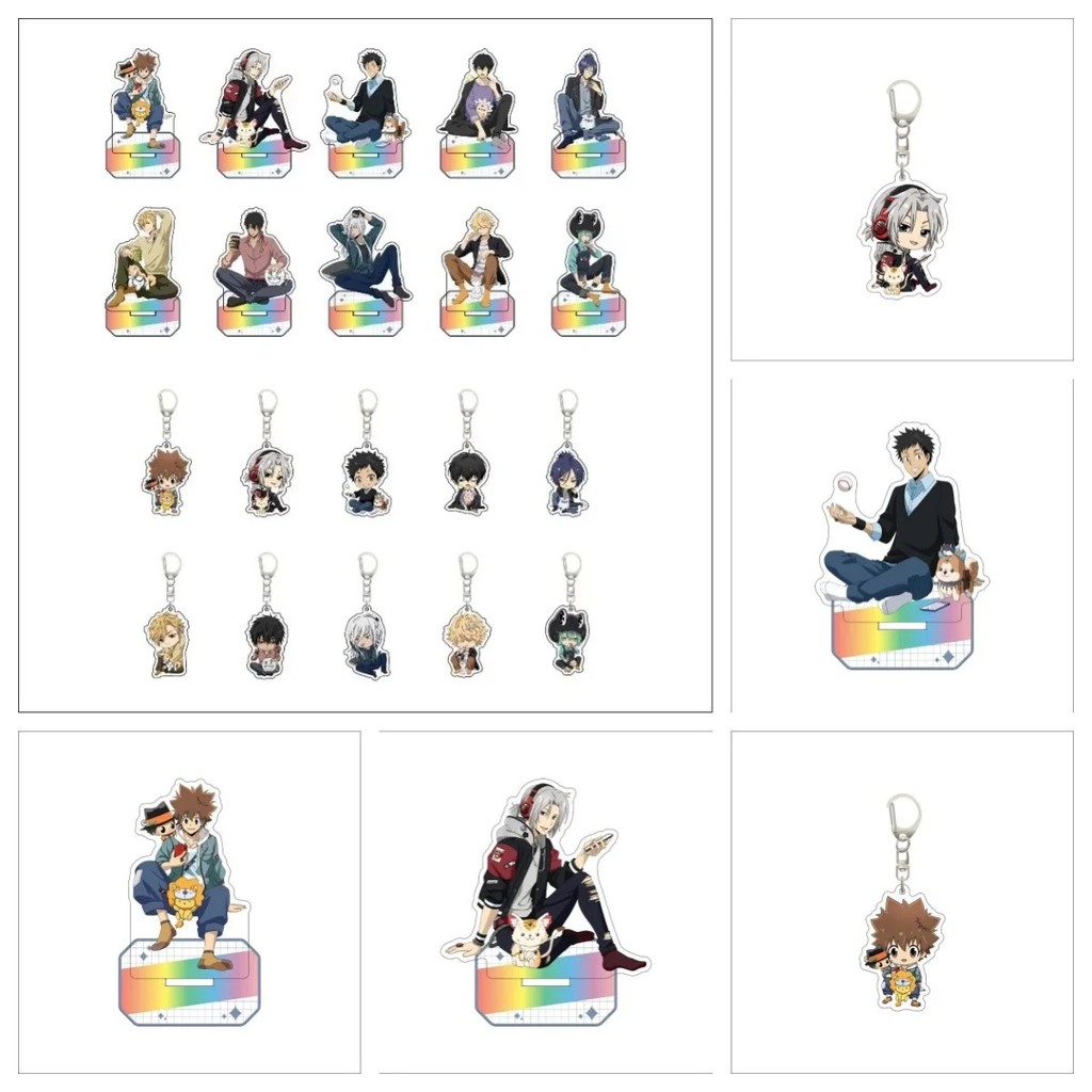 Standee Anime Katekyo Hitman Reborn Mô Hình Mica Trang Trí Móc Khóa Sawada Tsunayoshi Gokudera Hayat