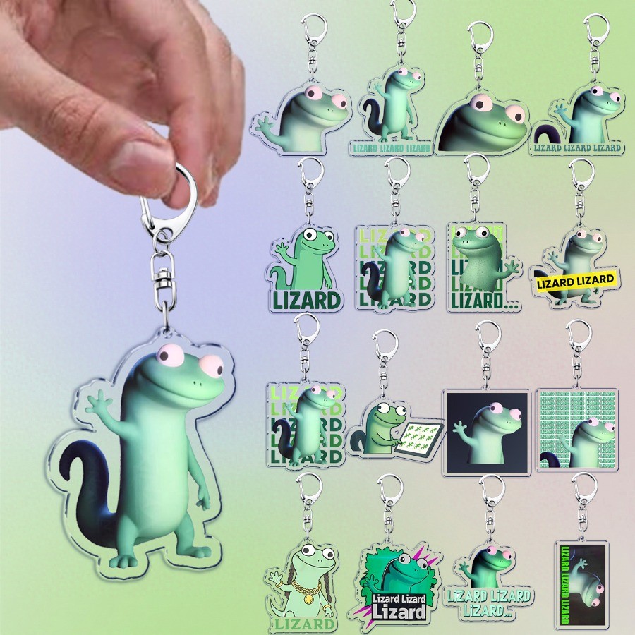 Funny Lizard Lizard Lizard Cute Keychain Llavero Accessories Bag Elio Meme Keychains Keyrings Jewelr