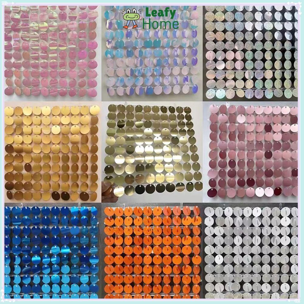 Phông nền sequin LEAFYHOME, Bảng điều khiển sequin tròn trang trí tường, Tấm trang trí phông nền vàn