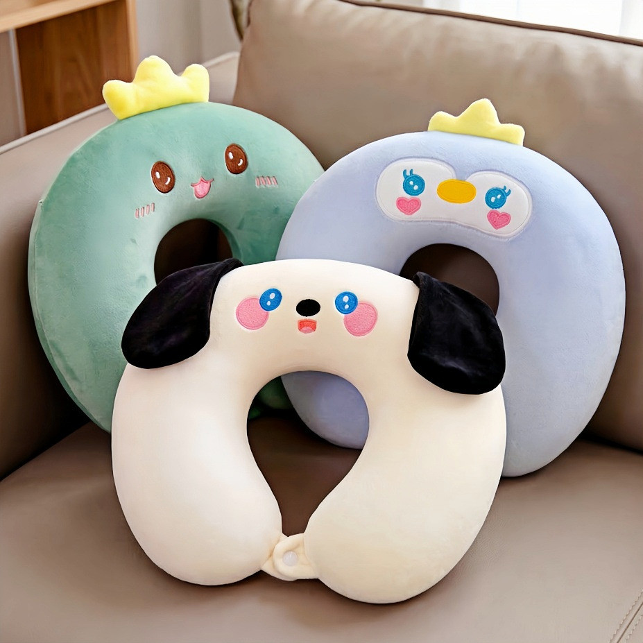 【Ready Stock】 Cartoon U-Shaped Pillow Neck Pillow Memory Foam Aircraft Portable Afternoon Nap Pillow