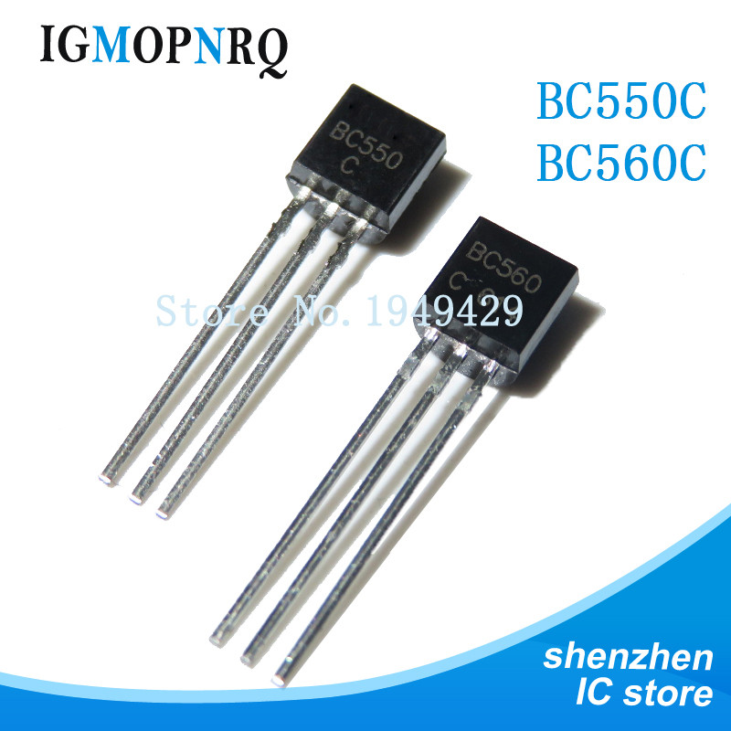 50 chiếc BC550C + BC560C mỗi 25 chiếc BC550 BC560 TO92 Transistor DIP-3 45V 0.1A đến 92 mới