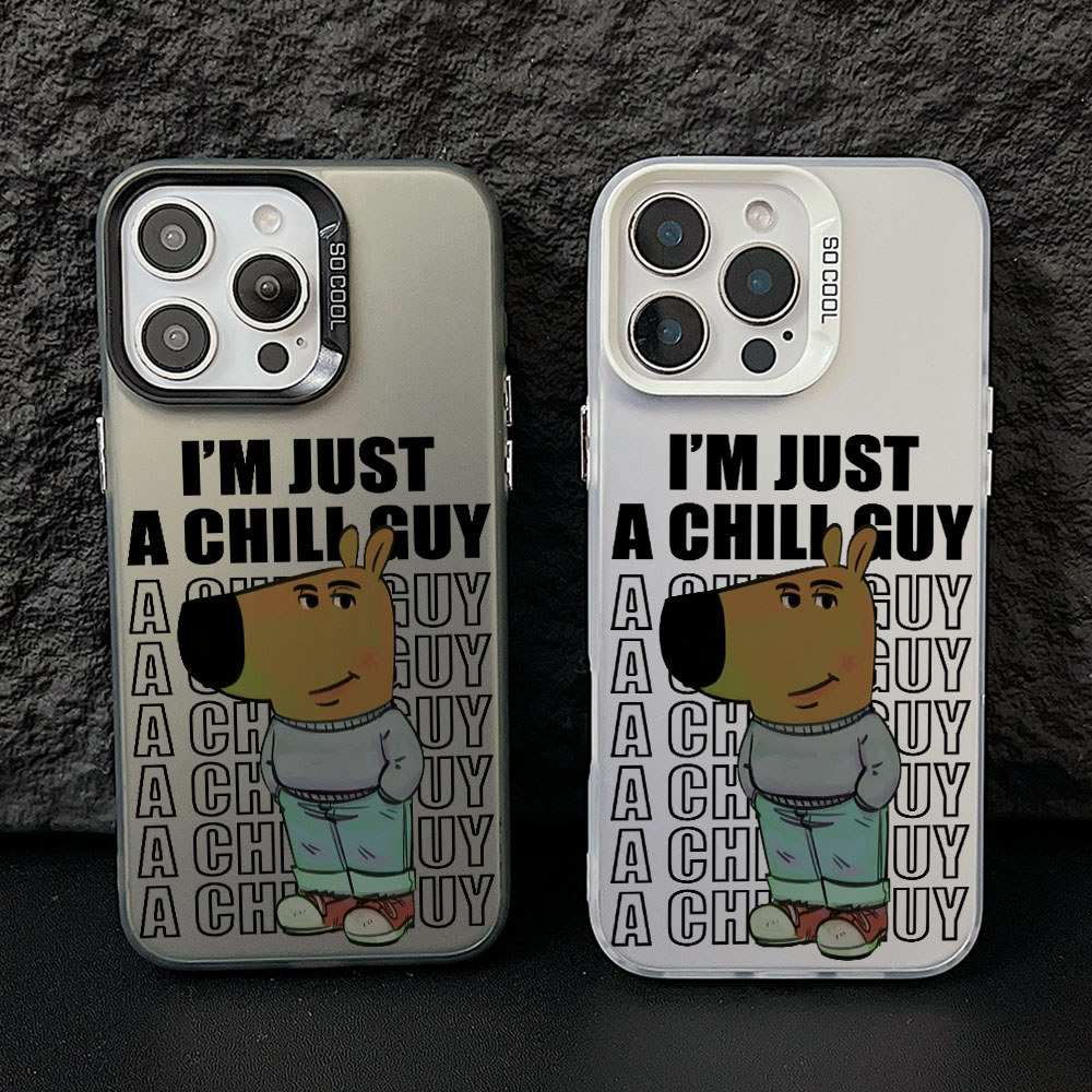 Minh họa sáng tạo Vỏ CHILL GUY cho Apple Galaxy S26 S25 Edge S24 S23 S22 S21 S20 FE Ultra Plus 5G Vỏ