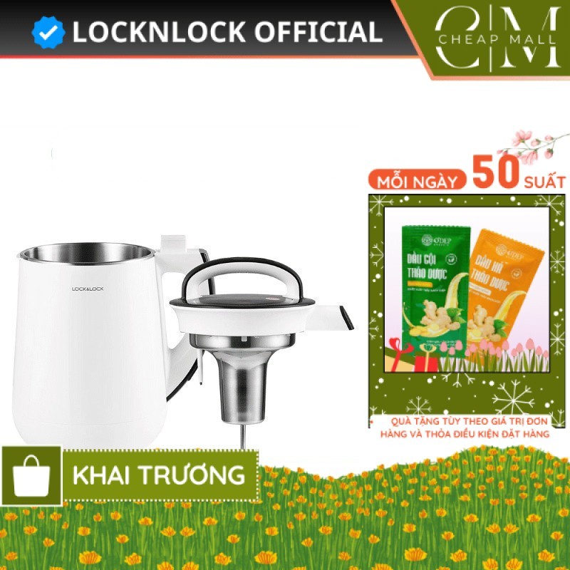 Máy làm sữa đậu nành LocknLock EJS226 1.3L 850W công nghệ gia nhiệt, chống tràn - Chính Hãng - CHEAP