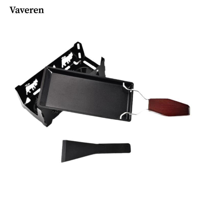 Vaveren Phô Mai Raclette Bộ Thép Carbon Chống Dính BBQ Có Tay Cầm Thìa Mini Xoay Phô Mai Nướng Khay 