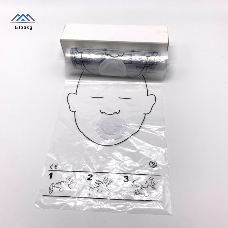 EIbbkg 36 Cái / cuộn Mặt nạ hồi sức CPR Tấm chắn mặt CPR cho bộ sơ cứu huấn luyện CPR mới