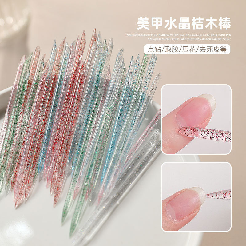 Dụng cụ làm móng tay Crystal Point Diamond Keo Removal Stick Dập nổi Cam Stick Point Pen Double-Head