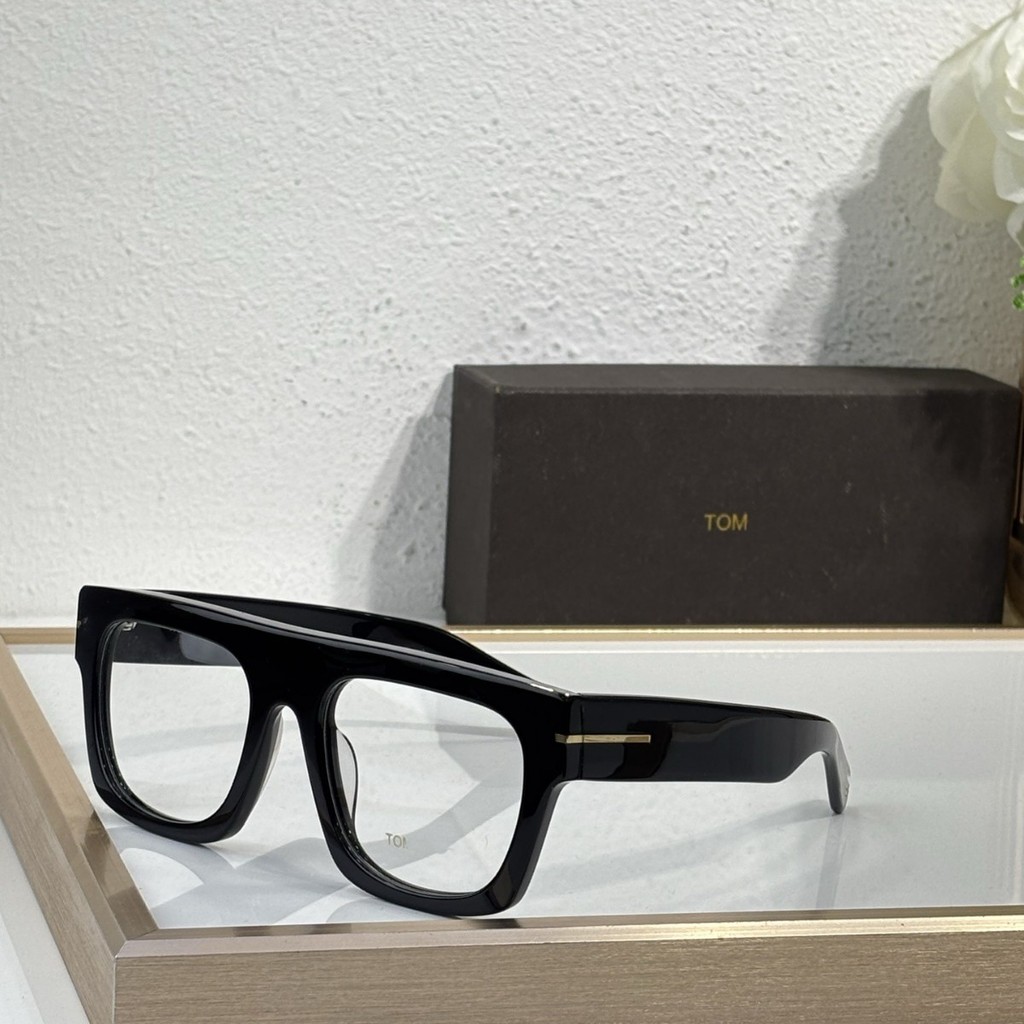 TOM FORD New Black Large Frame Glasses Fashionable Personality Acetate Casual Versatile Glasses Fram