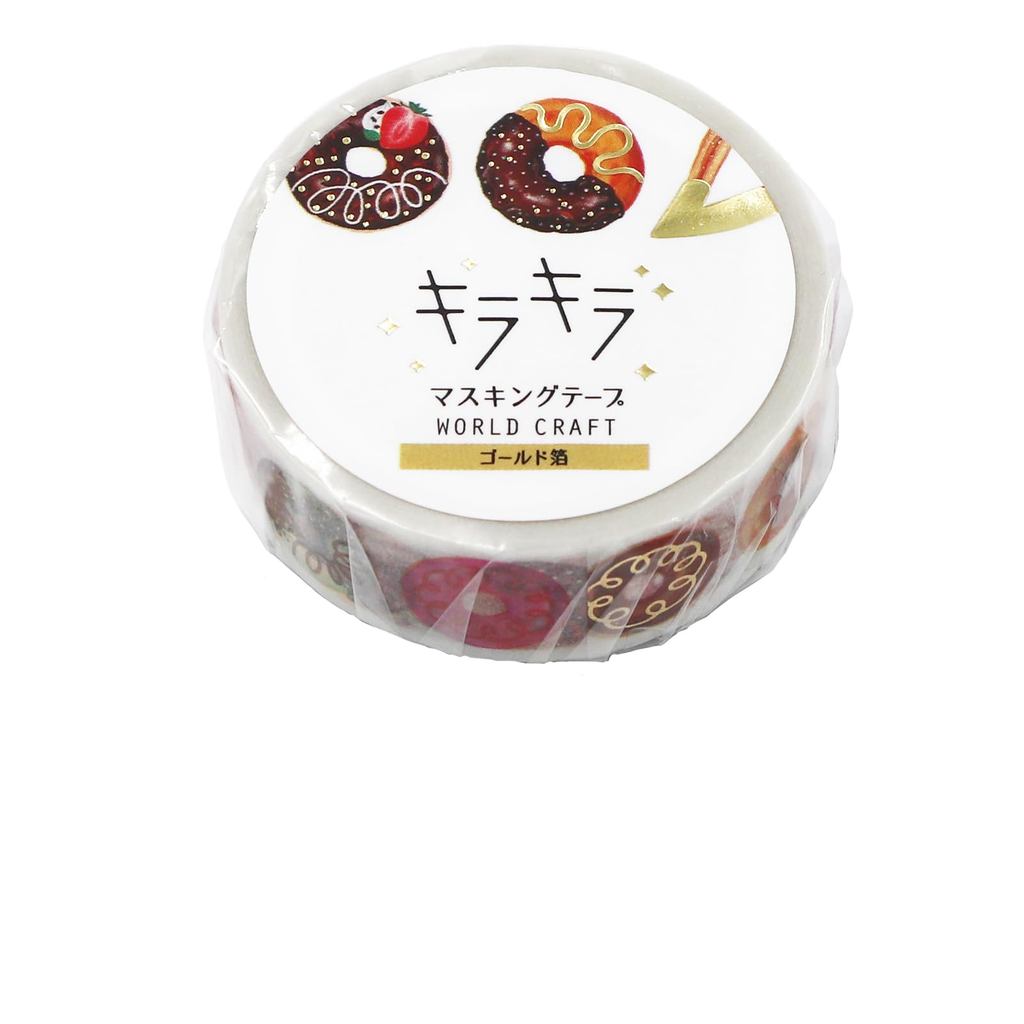 World Craft Glittering Donut Masking Tape KRMT15-018, Japan Diary/ Journal Stationery
