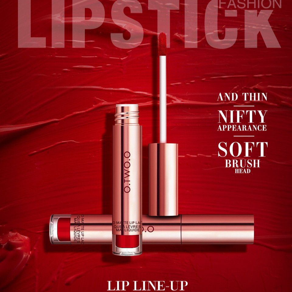 [Giao hàng trong ngày] O.TWO.O Cốc chống dính Matte Lip Gloss Matte Lip Gloss Không dễ phai Trang đi