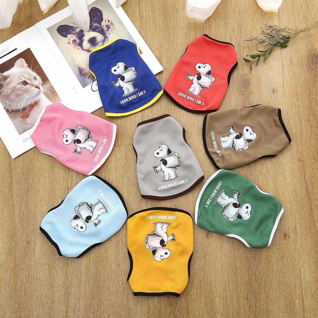 Áo Lưới Thoáng Mát Cho Chó Cưng In Hoạt Hình Dễ Thương Mặc Quanh Năm XS-6XL