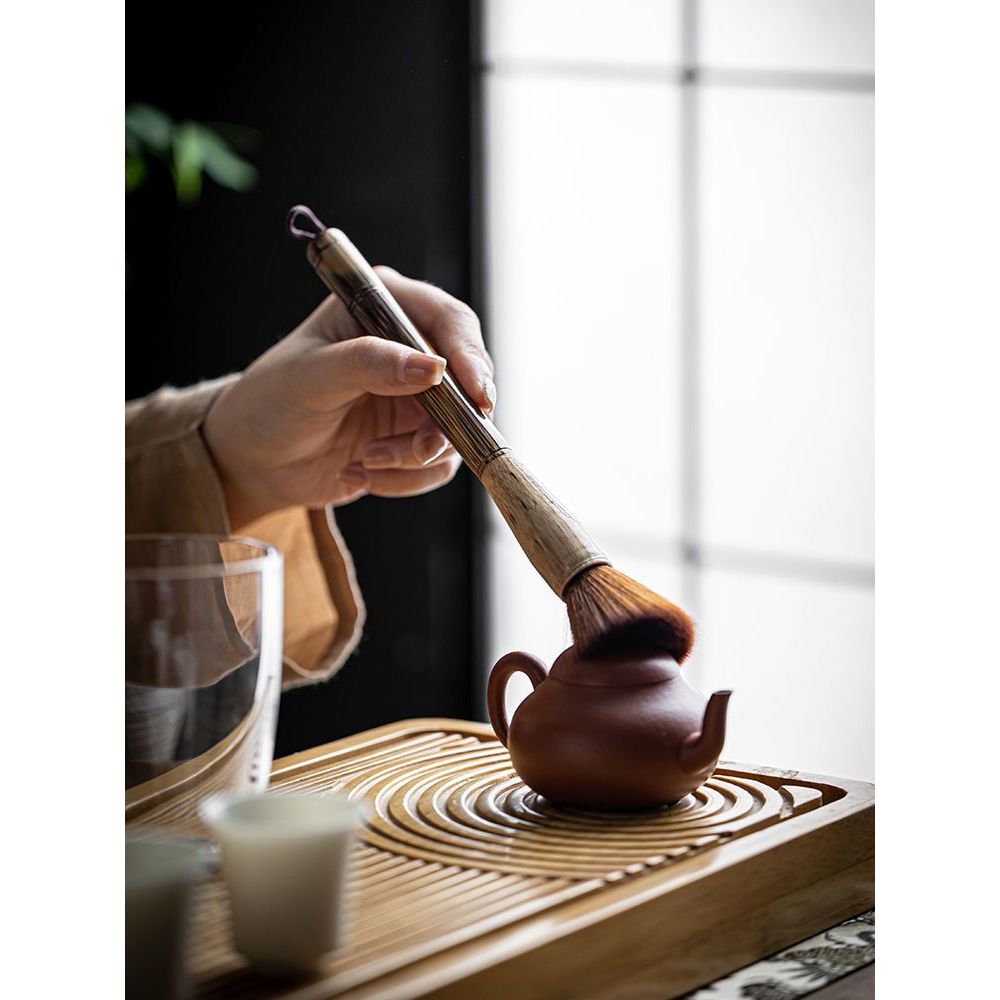 Mẫu mới năm 2026 Bộ trà chống rụng Phụ kiện Badger Tóc thật Nâng chậu Bút nâng chậu Bút Badger Tóc t