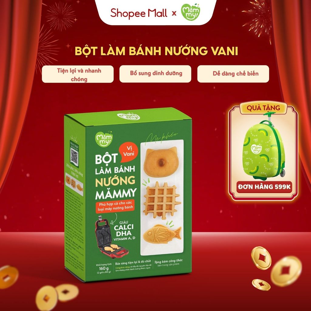 Bột làm bánh nướng Mămmy làm bữa phụ cho bé bổ sung Canxi, Vitamin A,D hỗ trợ phát triển toàn diện