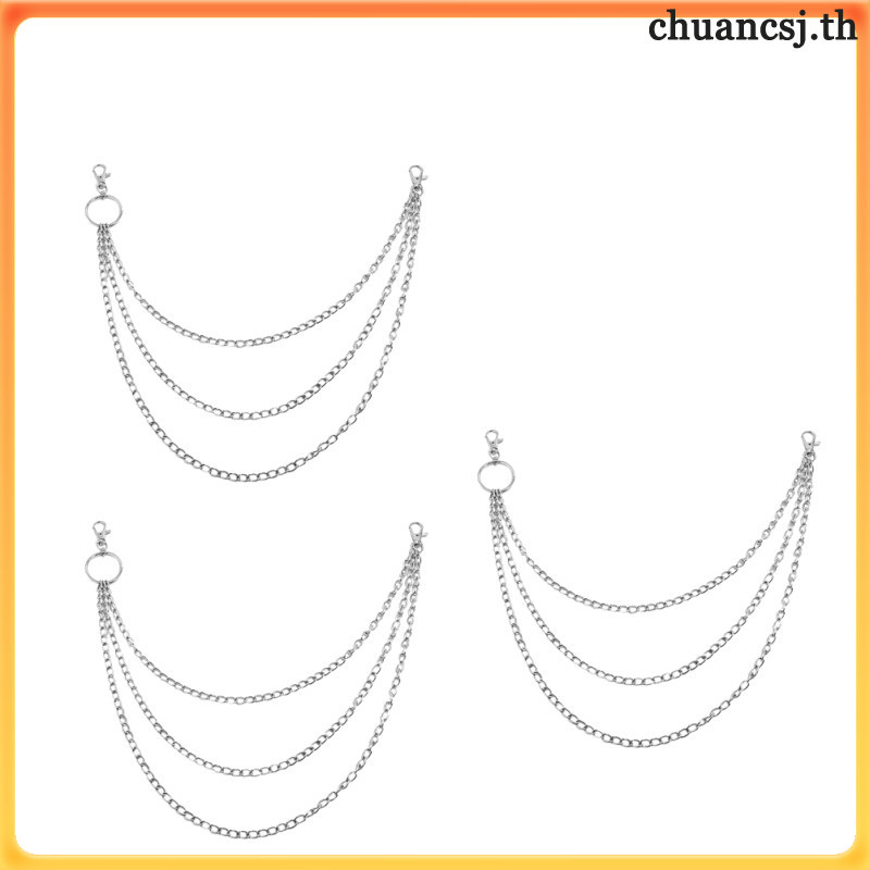 1 Punk Dây Xích Quần Dây Xích Hip Hop 3 Lớp Dây Xích Quần Jean Kim Loại Cho Nữ Bé Trai chuancsj