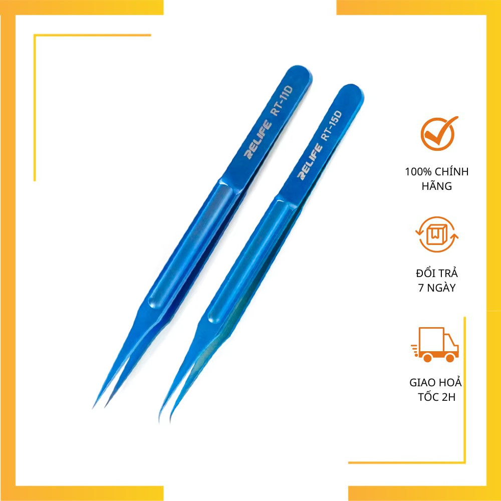 Nhíp siêu nhỏ cán dẹp mạ Titan Relife RT-11D/Relife RT-15D