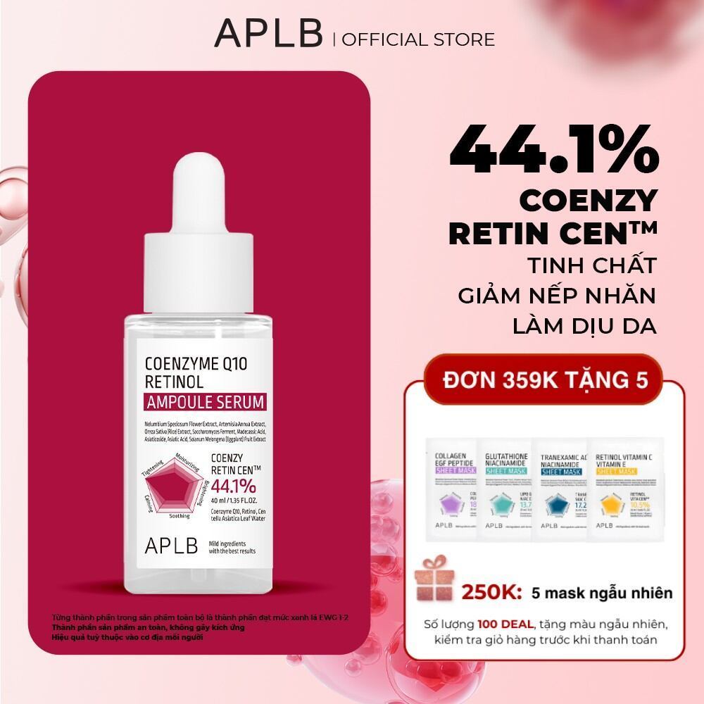 Serum chống lão hóa da Coenzyme Q10 40ml APLB Coenzyme Q10 Retinol Ampoule Serum Chống Oxi Hóa