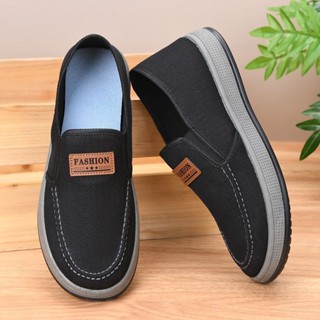 2025 Chống Mài Mòn Cũ Bắc Kinh Giày Vải Nam Công Sở Chống Trơn Trượt Giày Bố Bàn Đạp Lười