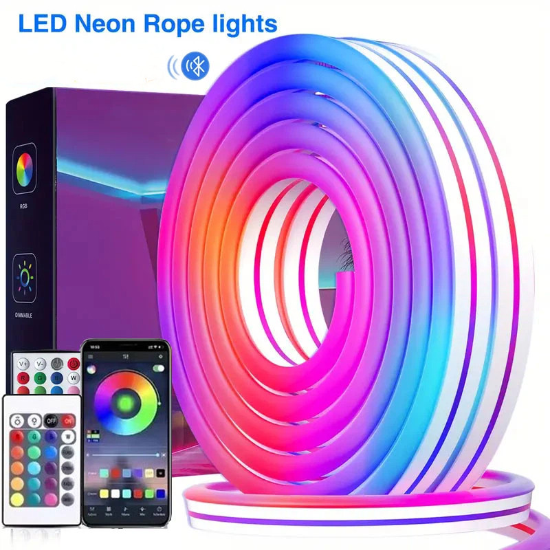 Dải đèn LED neon 5V USB RGB 1M 2M 3M 5M RGB Neon Băng với ứng dụng Bluetooth TUYA và điều khiển từ x