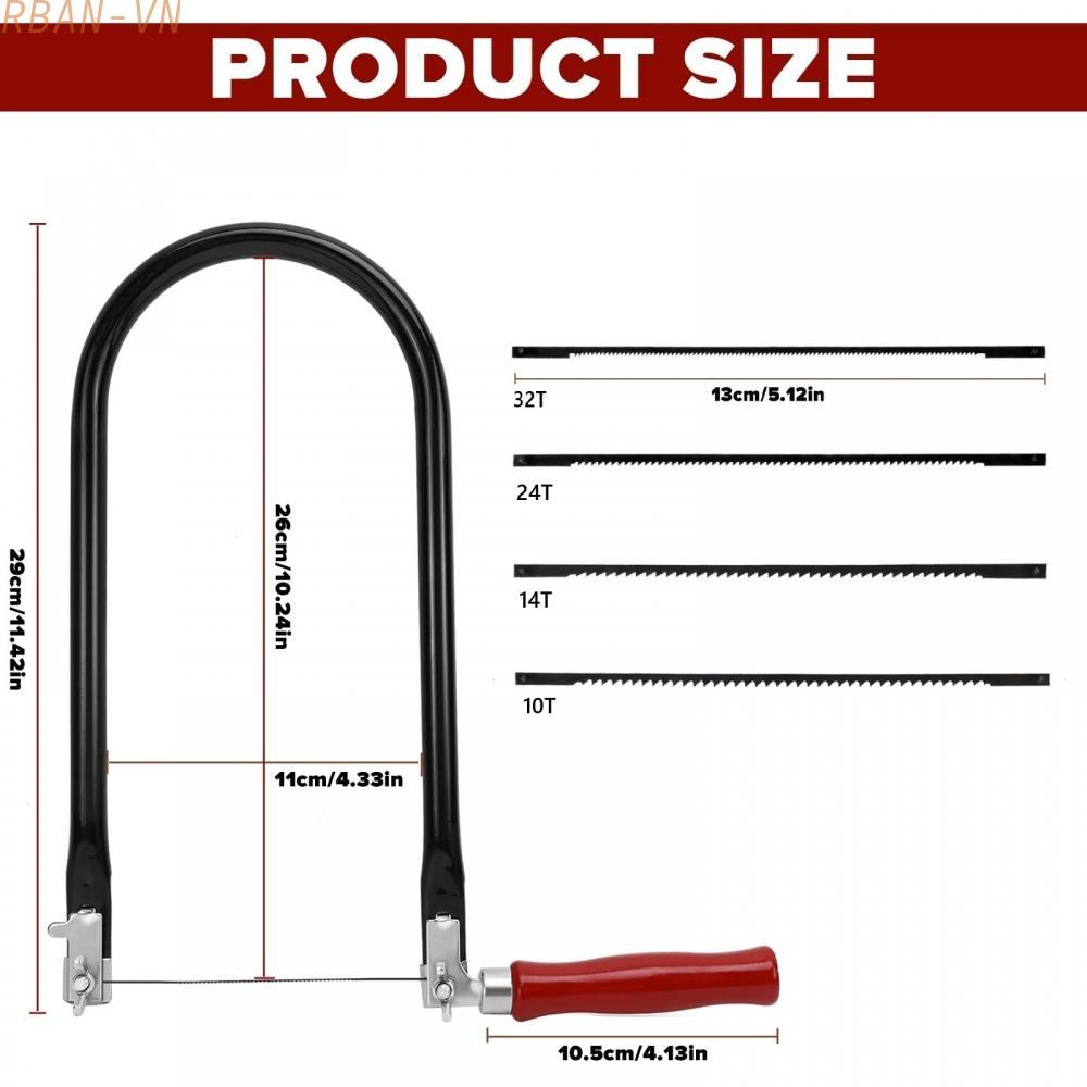 U-Shaped Saw Wood Handle Steel Tube Frame Includes 8 Blades Blade-changing Tool