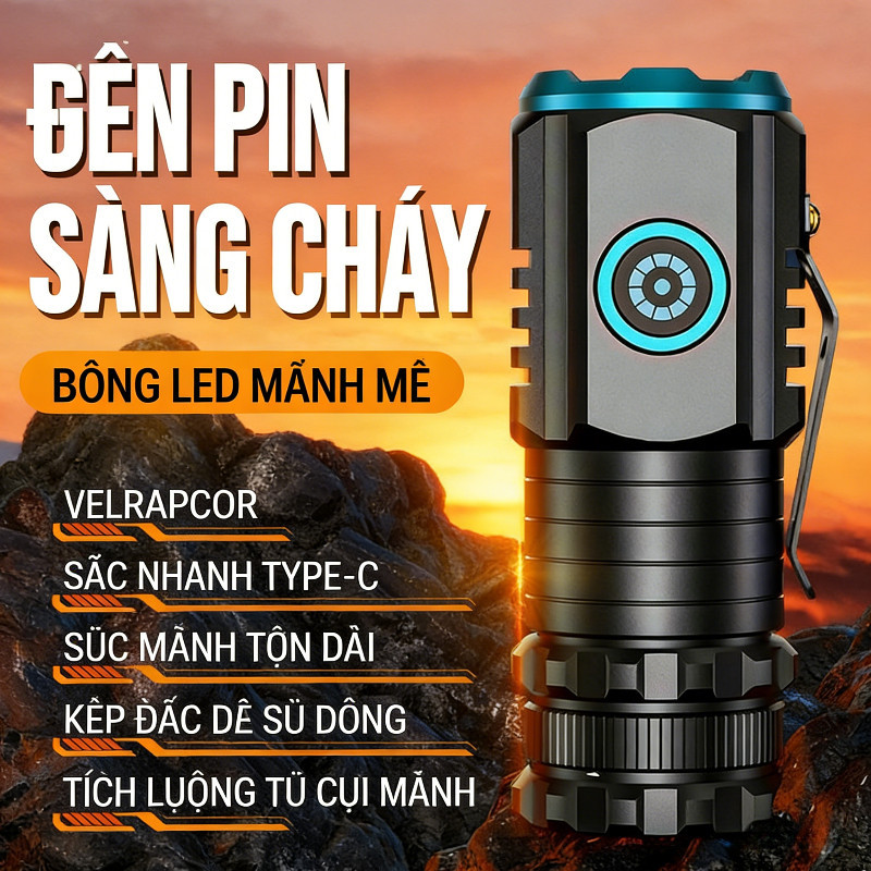 S450X Zoom LED Torch - Mini USB sạc Torch, Pocket Light cho sử dụng hàng ngày, khẩn cấp và các hoạt 