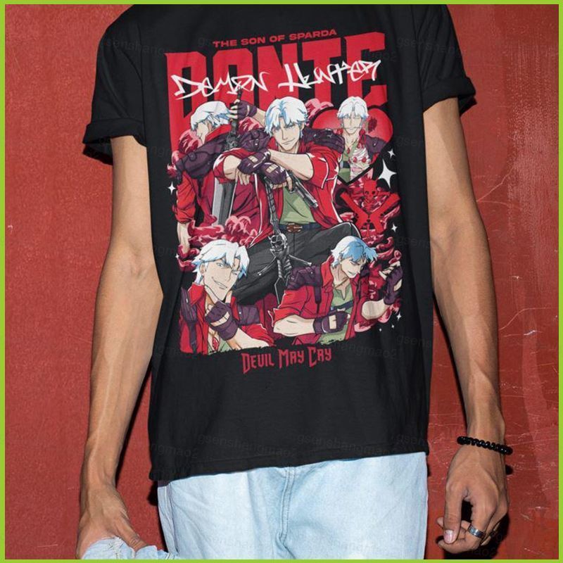 Áo thun ngắn tay unisex Devil May Cry Dante thiết kế anime premium