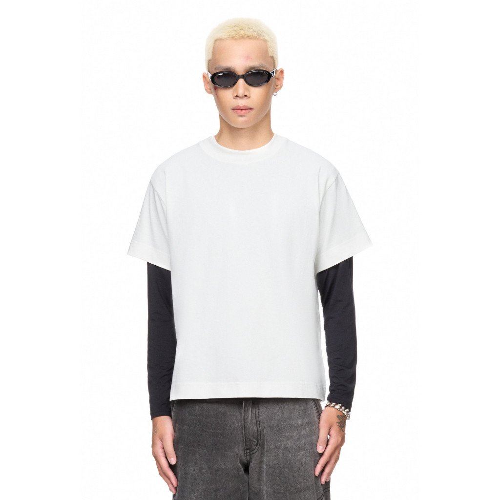 Áo thun Boxy Fit basic trắng tay ngắn - BEUTER Blank White Boxy T-shirt