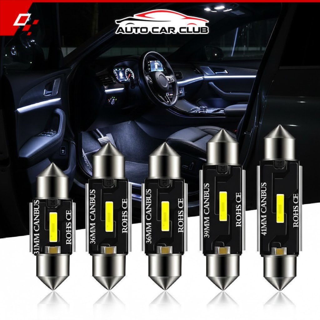 Bóng Đèn LED Gắn Trần Xe Hơi Siêu Sáng 31mm 36mm 39mm 41mm 41mm C5W Auto Car Club