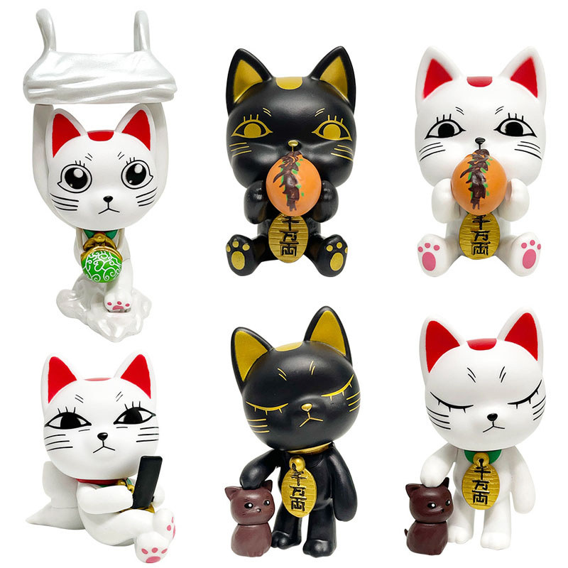 6 Chiếc 8cm-14cm Anime Ngoại Vi Turbo Granny Hình Kawaii Mèo May Mắn Turbo Granny Nhân Vật Hành Động