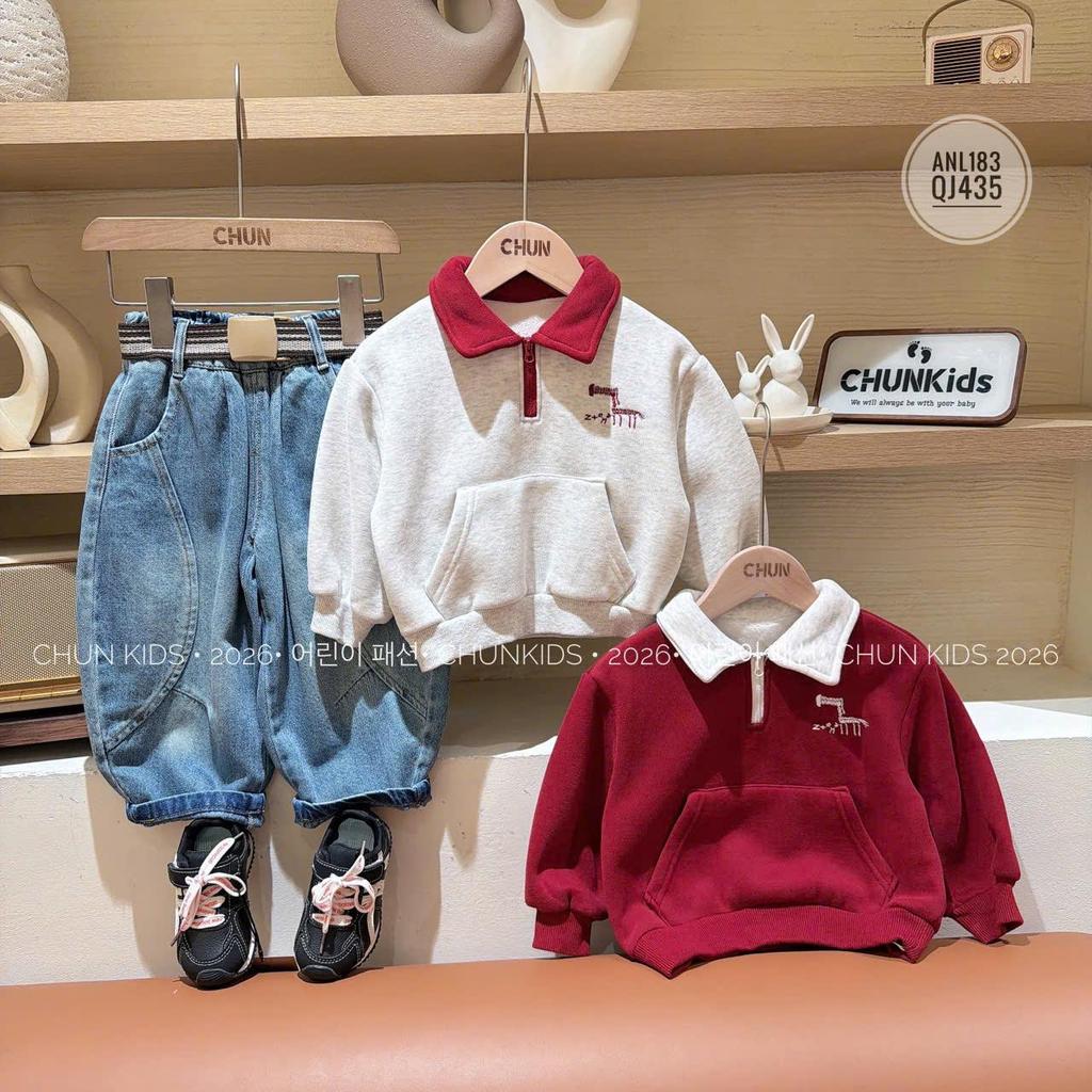 ANL183 - Áo nỉ Nhí CHO BÉ CB chú ngựa tượng hình Z+ - 25WY8776