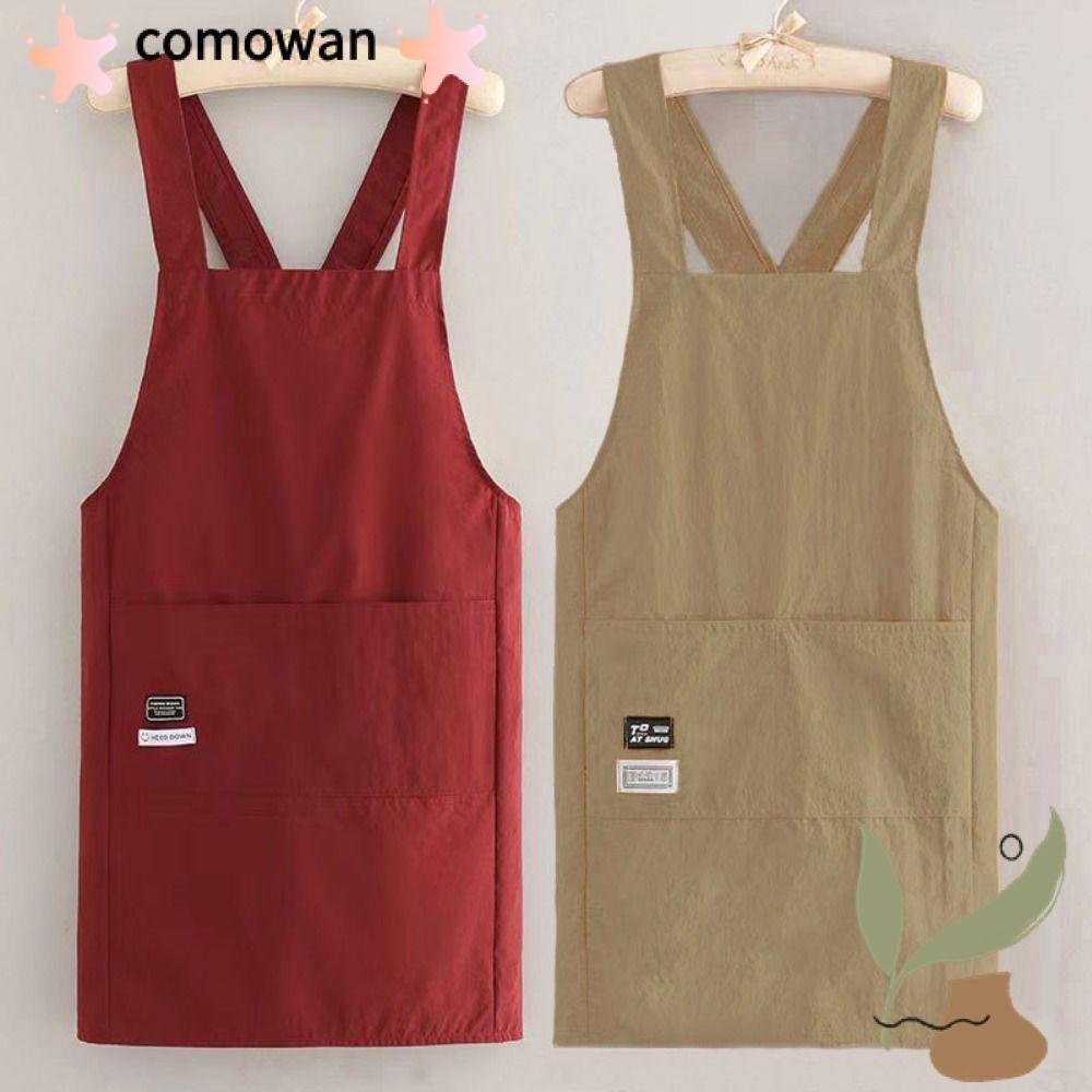 COMOWAN Kitchen Smock, Tạp dề chống bẩn không tay, Tạp dề nấu ăn chống thấm nước kiểu dây đeo chéo