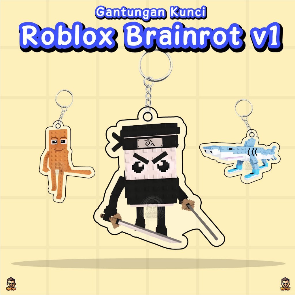 Móc chìa khóa roblox brainrot 1/Móc khóa Acrylic dòng roblox/ganci dòng roblox brainrot Acrylic/Mó