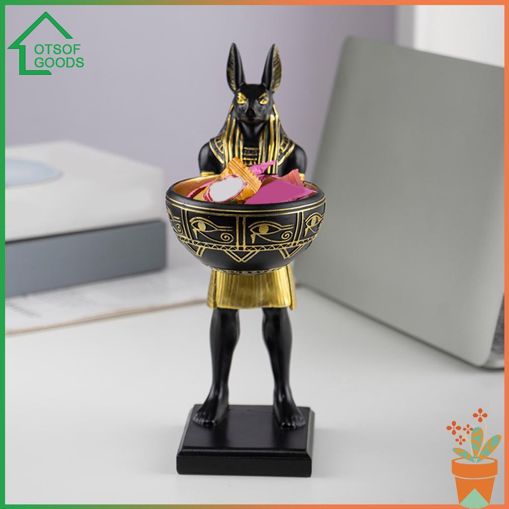 25cm Anubis Thần Tượng Nhựa Thần Ai Cập Tượng Tượng Có Bát Món Quà Điêu Khắc Ai Cập Cho Thần Thoại N