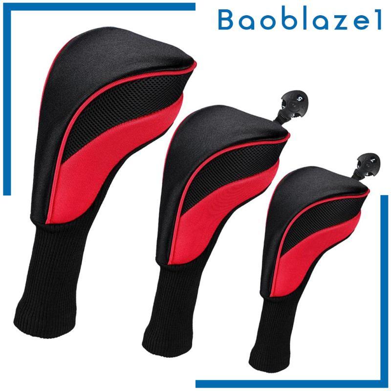 3 Chiếc Golf Club Headcover 460cc Hybrid Driver Wood Head Cover No. 1 3 5