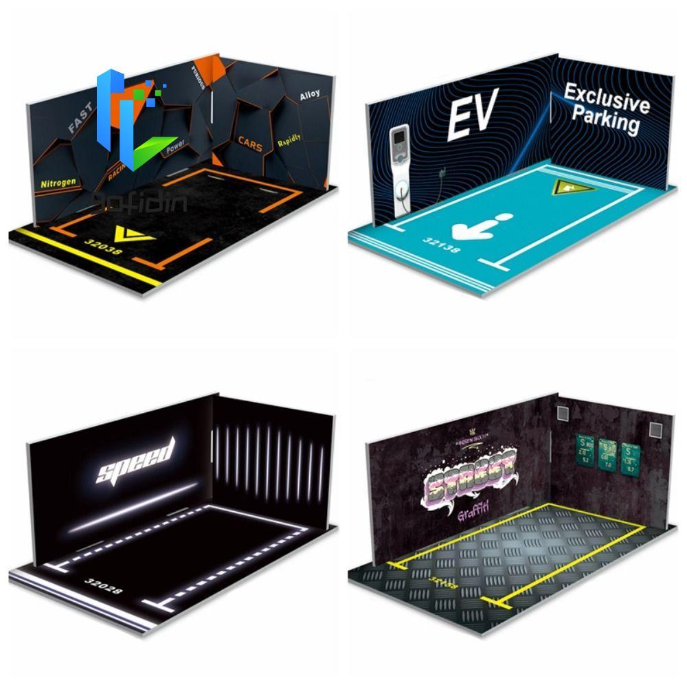 GOFIDIN 1 / 32 Nhà để xe ô tô, Chất liệu PVC Bãi đậu xe Mô hình bãi đậu xe, Quà tặng Giáng sinh Mô h