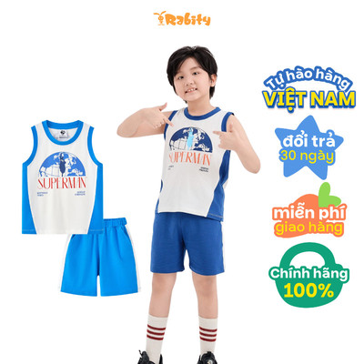   Đồ bộ thun sát nách Superman DC bé trai Rabity 167.002