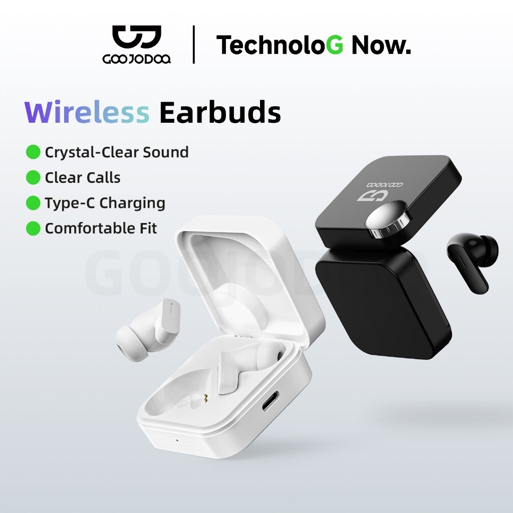 GOOJODOQ Tai nghe nhét tai Bluetooth 5.3 không dây Điều khiển cảm ứng thông minh Thiết kế tiện dụng với âm thanh nổi cân bằng