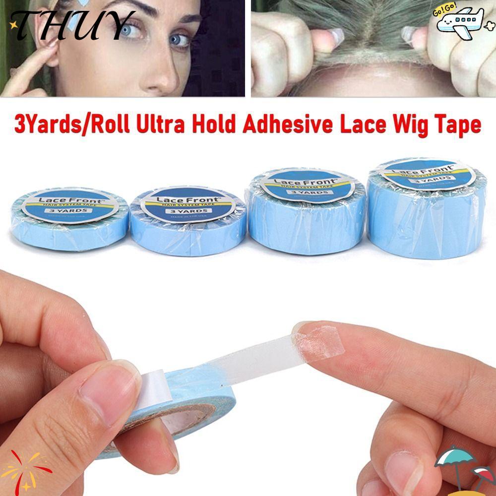 THUY 3Yards Wig Tape - Keo dán hai mặt siêu bền, chống nước màu xanh cho việc nối tóc