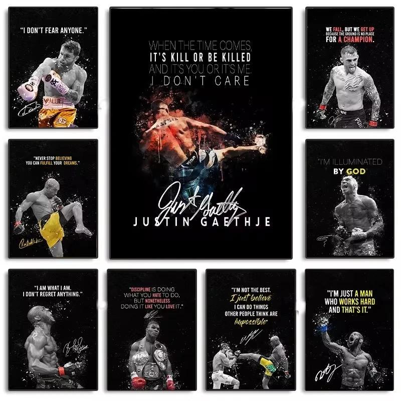 Charles Oliveira Mike Tyson Boxing Legend Inspire Trích Dẫn Poster Canvas In Hình Nghệ Thuật Treo Tư