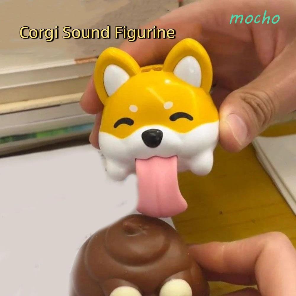 Móc khóa hình chó MOCHO, Phim hoạt hình bằng nhựa Corgi Tượng ngộ nghĩnh, Để bàn Tượng Deorative Âm 