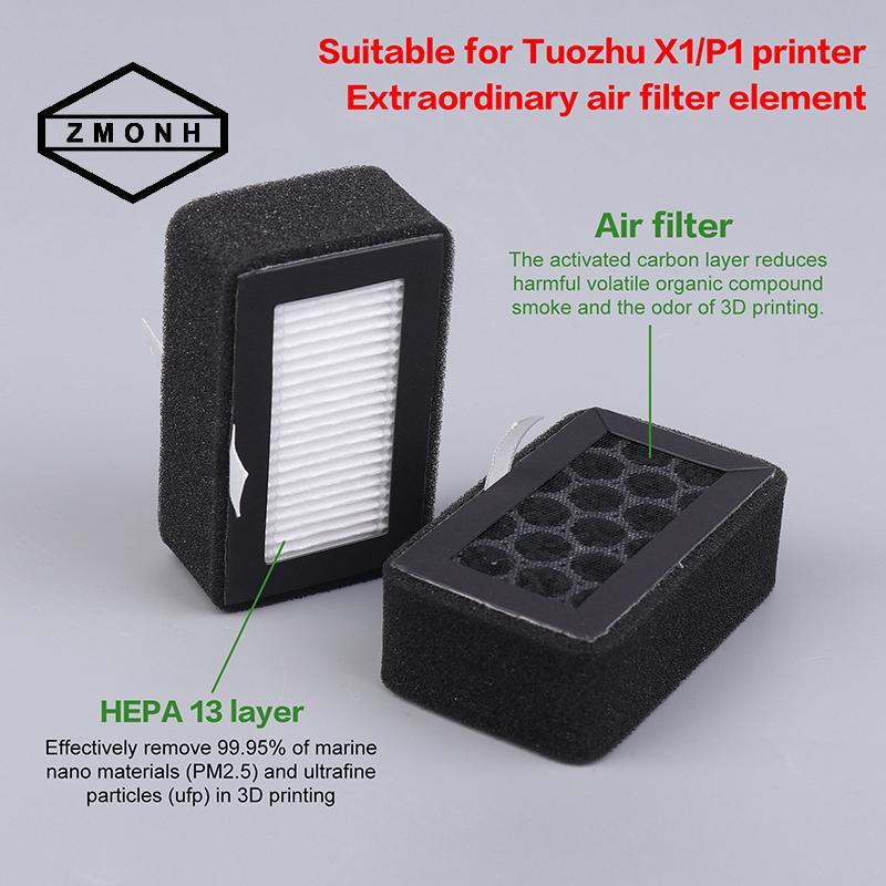 ZMONH 1 / 2 / 3 Nâng cấp cho Bộ lọc Bambu Lab X1C P1S P1P HEPA 13 + Bộ lọc không khí Combo than hoạt