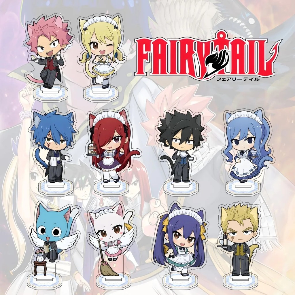 Standee Fairy Tail Mô hình Anime Mica Acrylic Nhân vật Natsu Lucy Erza Gray Wendy Laxus Chibi Móc kh
